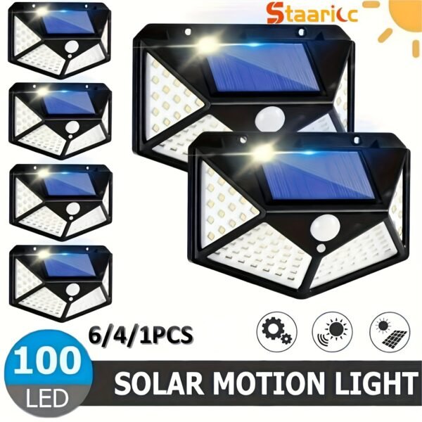 Staaricc 6/4/1pc Solar Lights 100 LED Super Energy Saving Lamp