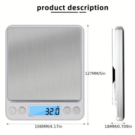 High Precision Digital Kitchen Scale – Stainless Steel Food Scale with Tare & Multi-Unit Conversion STOREONE.CO.ZA
