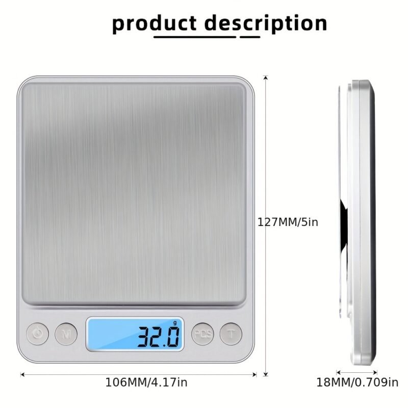 High Precision Digital Kitchen Scale – Stainless Steel Food Scale with Tare & Multi-Unit Conversion STOREONE.CO.ZA