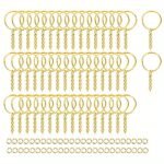100pcs Silver Key Ring & Chain Set – DIY Keychain Making Craft Accessories Kit - Image 9
