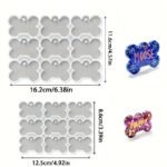 2pcs Silicone Pet Tag Molds – DIY Resin Keychain & Necklace Pendant Mold Set - Image 5