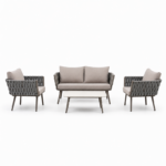 Rovani 4 Piece Patio Lounge Set – Modern Outdoor Sofa & Garden Furniture Set