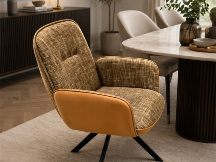 Reef Swivel Modern Dining Chair – Upholstered Fabric & Leather Accent Dining Chair storeone.co.za