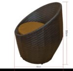 Patio Cocktail Set – 2 Seater Outdoor Chair & Glass Table Set with Cushions - Image 6