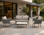 Rovani 4 Piece Patio Lounge Set – Modern Outdoor Sofa & Garden Furniture Set