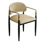 Elysium Leather Dining Chair – Luxury Modern Upholstered Dining Chair with Gold Accents STOREONE.CO.ZA
