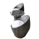 Patio Cocktail Set – 2 Seater Outdoor Chair & Glass Table Set with Cushions - Image 8
