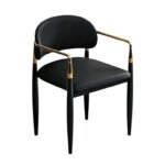 Elysium Leather Dining Chair – Luxury Modern Upholstered Dining Chair with Gold Accents STOREONE.CO.ZA