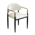 Elysium Leather Dining Chair – Luxury Modern Upholstered Dining Chair with Gold Accents STOREONE.CO.ZA