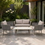 Rovani 4 Piece Patio Lounge Set – Modern Outdoor Sofa & Garden Furniture Set