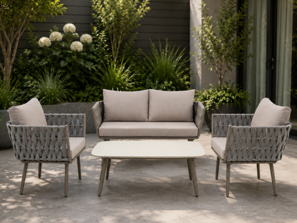 Rovani 4 Piece Patio Lounge Set – Modern Outdoor Sofa & Garden Furniture Set