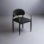 Elysium Leather Dining Chair – Luxury Modern Upholstered Dining Chair with Gold Accents - Image 7