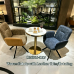 Reef Swivel Modern Dining Chair – Upholstered Fabric & Leather Accent Dining Chair - Image 3