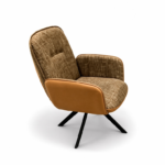 Reef Swivel Modern Dining Chair – Upholstered Fabric & Leather Accent Dining Chair - Image 4