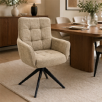 Miro Swivel Modern Dining Chair – Luxury Upholstered 360° Swivel Chair for Dining & Lounge Spaces - Image 3