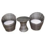 Patio Cocktail Set – 2 Seater Outdoor Chair & Glass Table Set with Cushions - Image 9