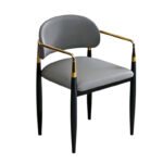 Elysium Leather Dining Chair – Luxury Modern Upholstered Dining Chair with Gold Accents STOREONE.CO.ZA