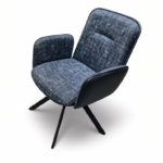 Reef Swivel Modern Dining Chair – Upholstered Fabric & Leather Accent Dining Chair - Image 2