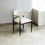 Elysium Leather Dining Chair – Luxury Modern Upholstered Dining Chair with Gold Accents STOREONE.CO.ZA