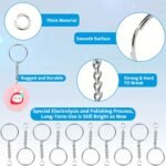 100pcs Silver Key Ring & Chain Set – DIY Keychain Making Craft Accessories Kit - Image 6
