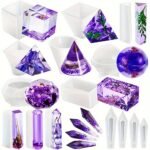 15pcs Silicone Resin Mold Set – Pyramid, Sphere, Cone & Gem Shapes for DIY Jewellery Making storeone.co.za