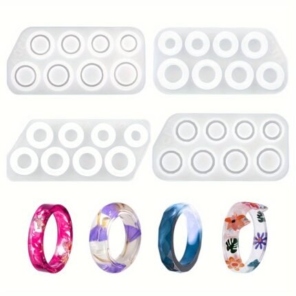 Silicone Resin Ring Mold Set – Flat Arc Diamond Cat Ear Mirror Ring Molds (4 Styles) storeone.co.za