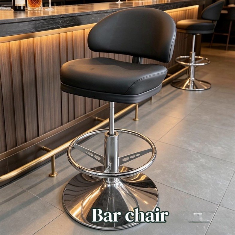 Aether Leather Premium Barstool – Adjustable Swivel Bar Chair with Chrome Base storeone.co.za