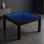 Infinity LED Coffee Table 80x80cm – Modern Black Glass Illusion Center Table storeone.co.za