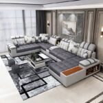 Enola Modular U-Shaped Couch with Built-In Sound System – Luxury Modern Fabric Sofa Set - Image 3