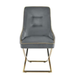 Cressida 8 Seater Dining Set with Zip Velvet Chairs – Luxury Black & Gold Dining Room Set - Image 6
