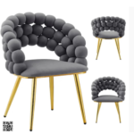 Boba Dining Chair – Luxury Velvet Dining Chair with Gold Stainless Steel Legs - Image 7