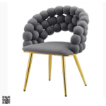 Boba Dining Chair – Luxury Velvet Dining Chair with Gold Stainless Steel Legs - Image 6