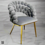 Boba Dining Chair – Luxury Velvet Dining Chair with Gold Stainless Steel Legs - Image 5