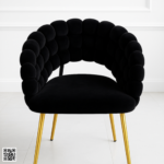 Boba Dining Chair – Luxury Velvet Dining Chair with Gold Stainless Steel Legs - Image 4