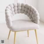 Boba Dining Chair – Luxury Velvet Dining Chair with Gold Stainless Steel Legs - Image 3