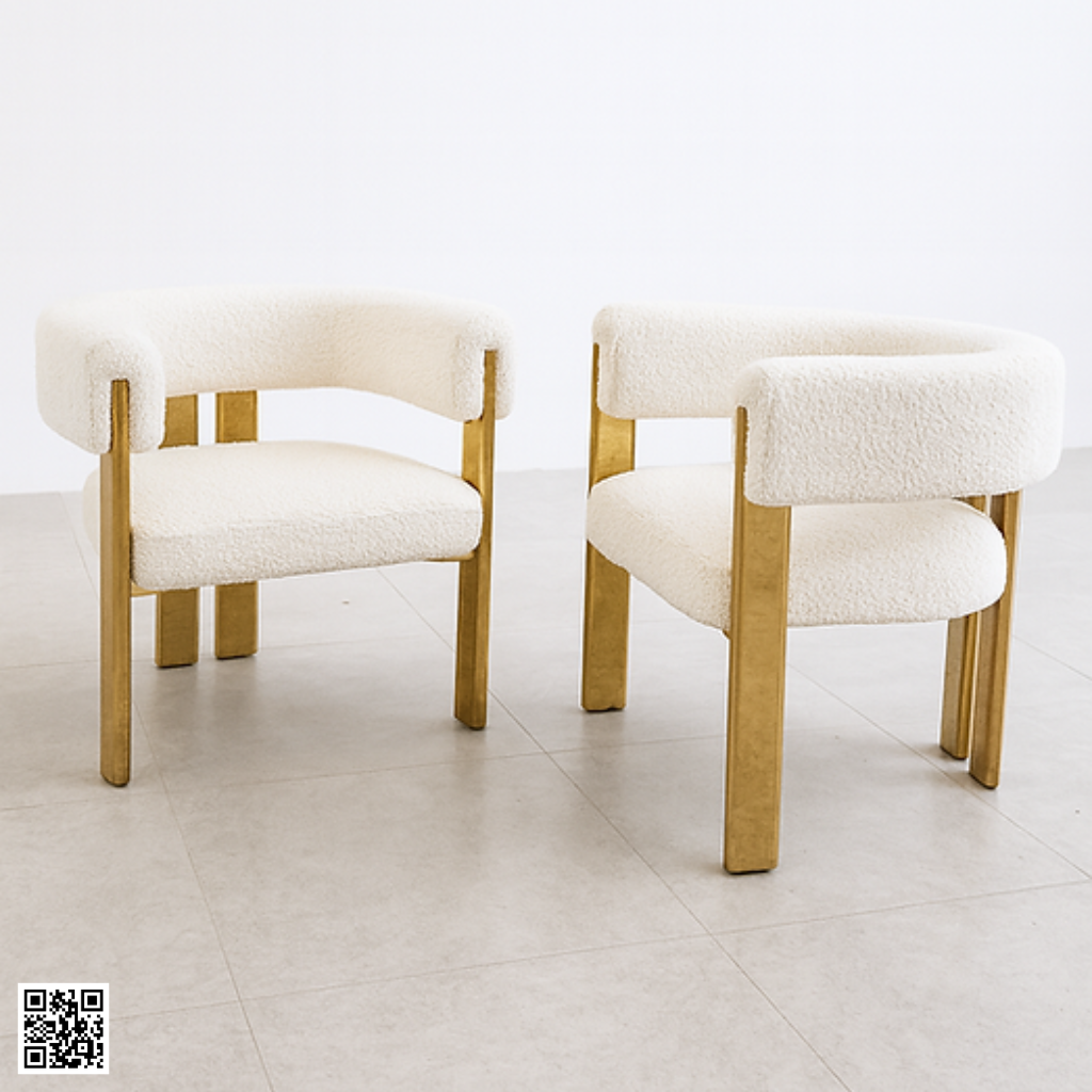 Aries Boucle Dining Chair Set of 2 with Gold Frame – Modern Luxury Dining Chairs storeone.co.za Aries Boucle Dining Chair Set of 2 with Gold Frame – Modern Luxury Dining Chairs storeone.co.za