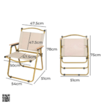 Portable Folding Camping Chair with Armrests – Lightweight Outdoor Leisure Chair - Image 2