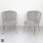 Elysian Velvet Dining Chair Set of 2 with Silver Chrome Legs – Modern Luxury Dining Chairs storeone.co.za