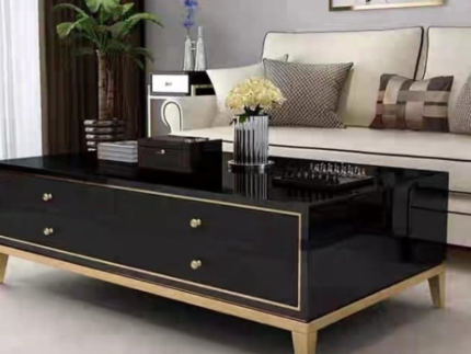 Tiagz Luxury Coffee Table with Storage Drawers – Modern Gold Coffee Table