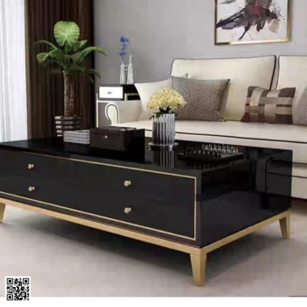 Tiagz Luxury Coffee Table with Storage Drawers – Modern Gold Coffee Table