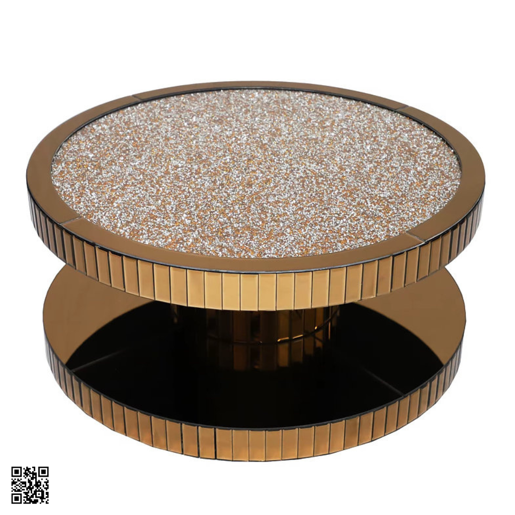 Kato Crushed Diamond Coffee Table Rose Gold – Luxury Mirrored Round Coffee Table STOREONE.CO.ZA Kato Crushed Diamond Coffee Table Rose Gold – Luxury Mirrored Round Coffee Table STOREONE.CO.ZA