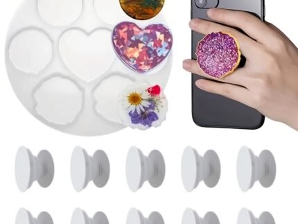 11pcs Epoxy Resin Phone Stand Silicone Mold Set – Heart Shape Coaster & Pendant DIY Mold Kit STOREONE.CO.ZA