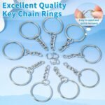100pcs Silver Key Ring & Chain Set – DIY Keychain Making Craft Accessories Kit - Image 7