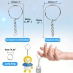100pcs Silver Key Ring & Chain Set – DIY Keychain Making Craft Accessories Kit - Image 8