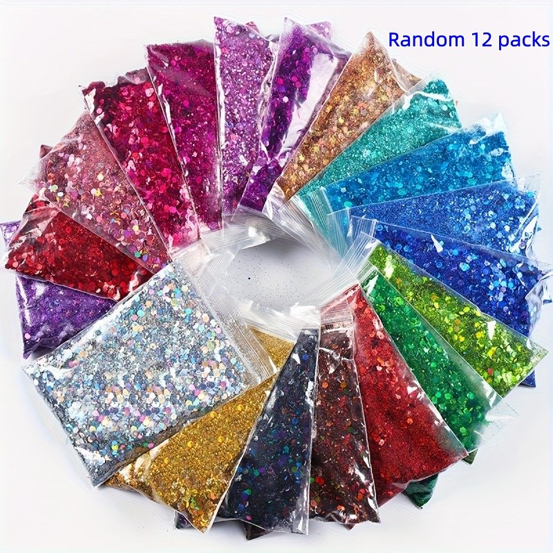 6-Color Holographic Large Glitter Flakes Set – 80g Mermaid Sequins for Resin, Nail Art & Body Decoration storeone.co.za