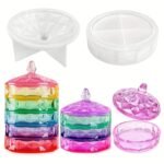 Stackable Faceted Resin Jar Mold with Lid – DIY Silicone Jewelry Storage Box Mold storeone.co.za