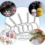 100pcs Silver Key Ring & Chain Set – DIY Keychain Making Craft Accessories Kit - Image 2