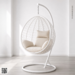 Tashly Round Swing Chair – Luxury Hanging Egg Chair with Stand & Plush Cushions - Image 2